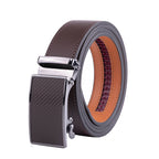 Carbon Fiber Texture Red Teeth Automatic Buckle Business Belt for Men