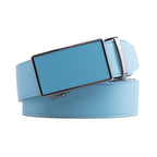 Carbon Fiber Texture Red Teeth Automatic Buckle Business Belt for Men