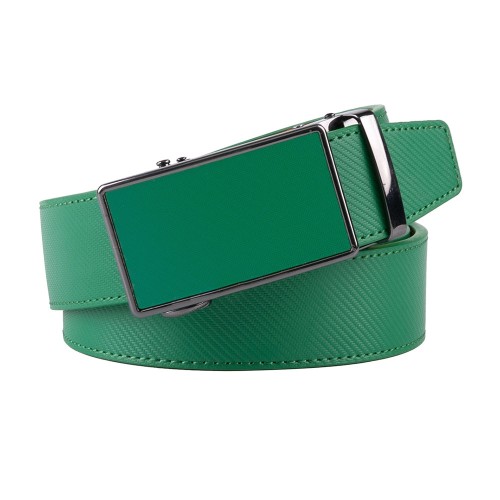 Carbon Fiber Texture Red Teeth Automatic Buckle Business Belt for Men