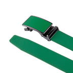 Carbon Fiber Texture Red Teeth Automatic Buckle Business Belt for Men