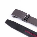 Carbon Fiber Texture Red Teeth Automatic Buckle Business Belt for Men