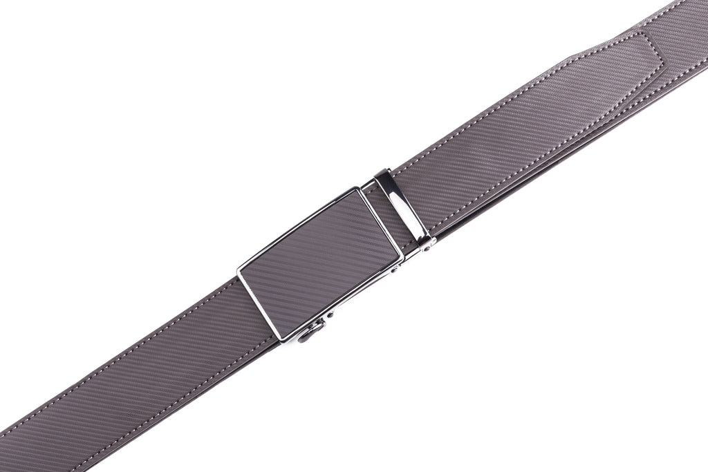 Carbon Fiber Texture Red Teeth Automatic Buckle Business Belt for Men