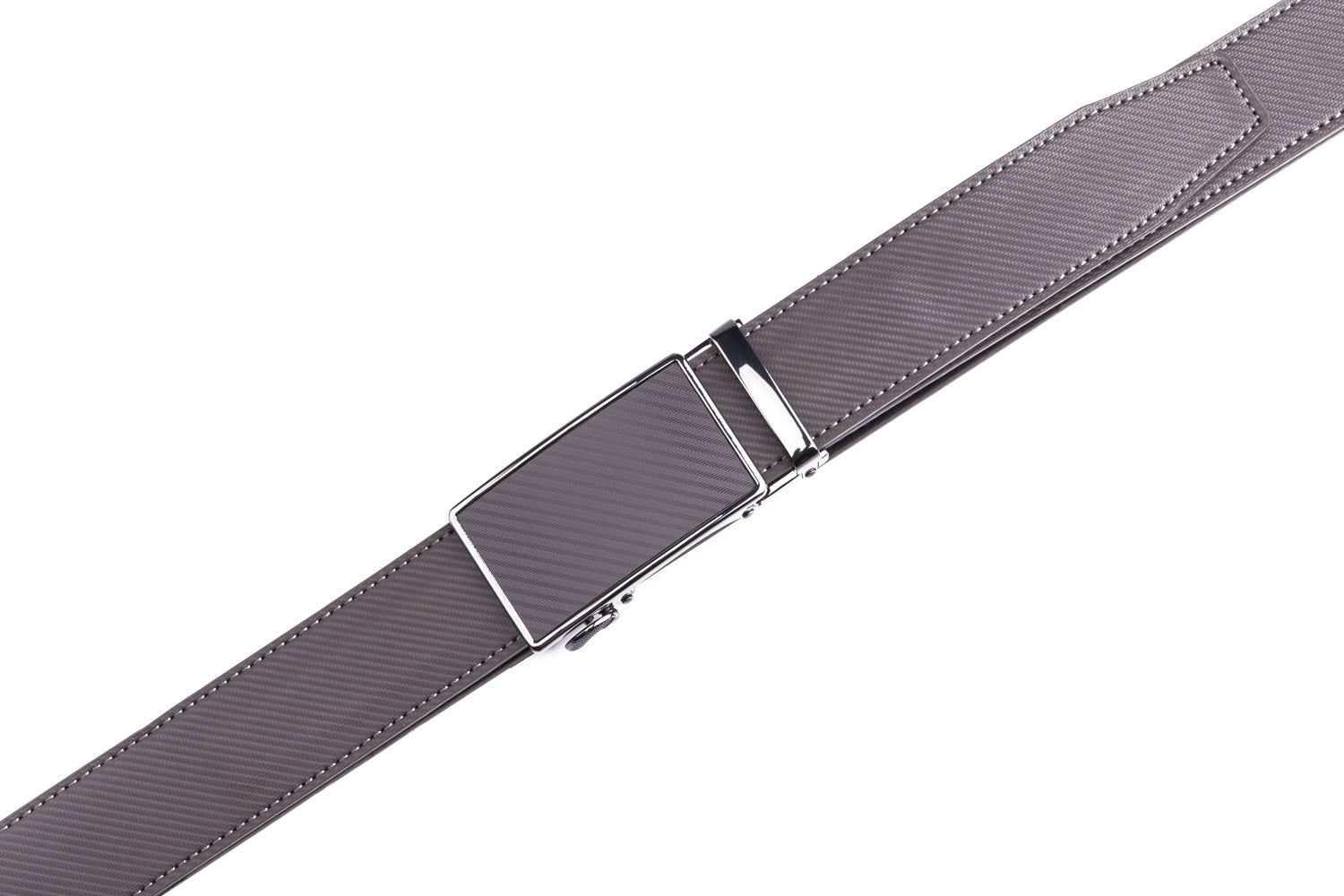 Carbon Fiber Texture Red Teeth Automatic Buckle Business Belt for Men