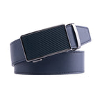 Carbon Fiber Texture Red Teeth Automatic Buckle Business Belt for Men