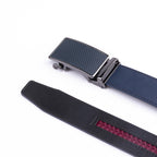 Carbon Fiber Texture Red Teeth Automatic Buckle Business Belt for Men