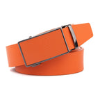 Carbon Fiber Texture Red Teeth Automatic Buckle Business Belt for Men