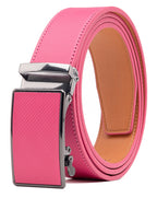 Carbon Fiber Texture Red Teeth Automatic Buckle Business Belt for Men