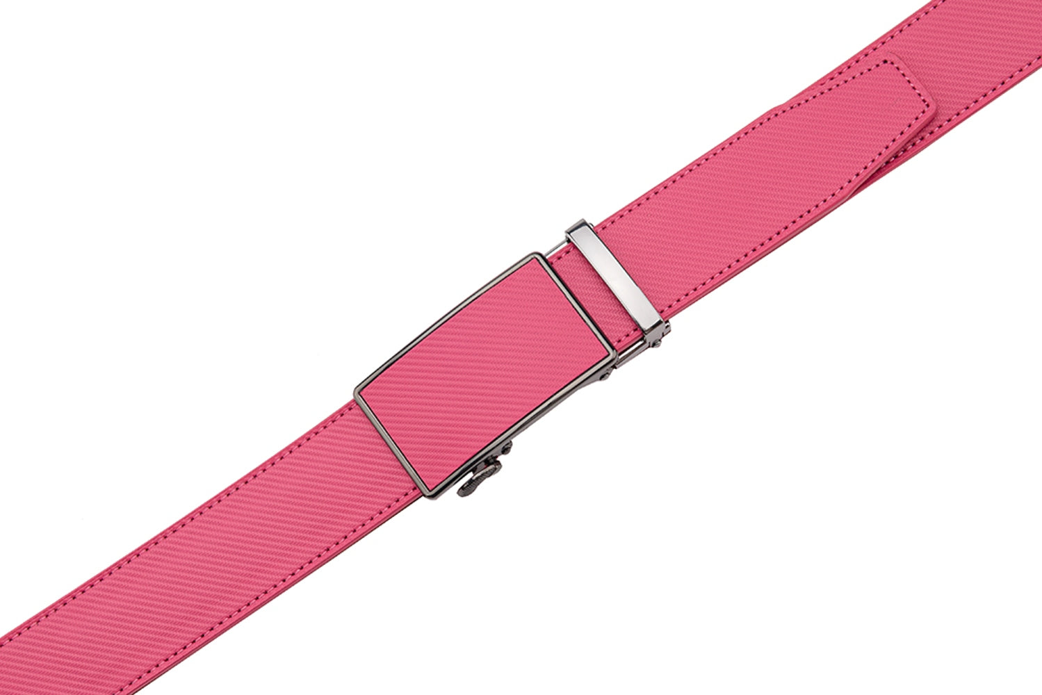 Carbon Fiber Texture Red Teeth Automatic Buckle Business Belt for Men