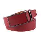 Carbon Fiber Texture Red Teeth Automatic Buckle Business Belt for Men