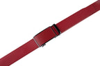 Carbon Fiber Texture Red Teeth Automatic Buckle Business Belt for Men