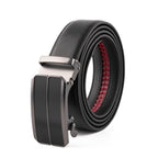 Minimalist Textured Red Teeth Automatic Buckle Business Belt for Men