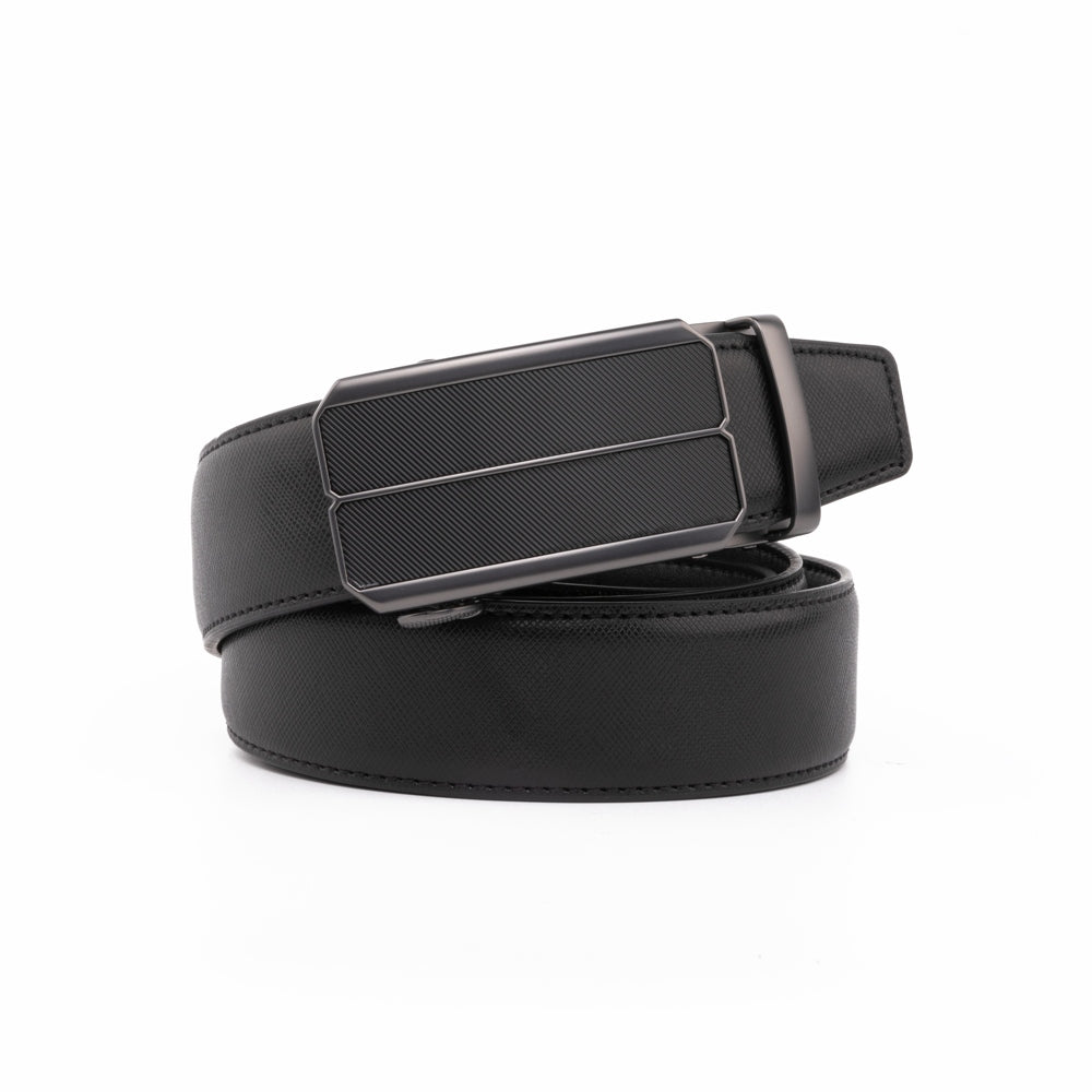 Minimalist Textured Red Teeth Automatic Buckle Business Belt for Men Main image