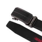 Minimalist Textured Red Teeth Automatic Buckle Business Belt for Men
