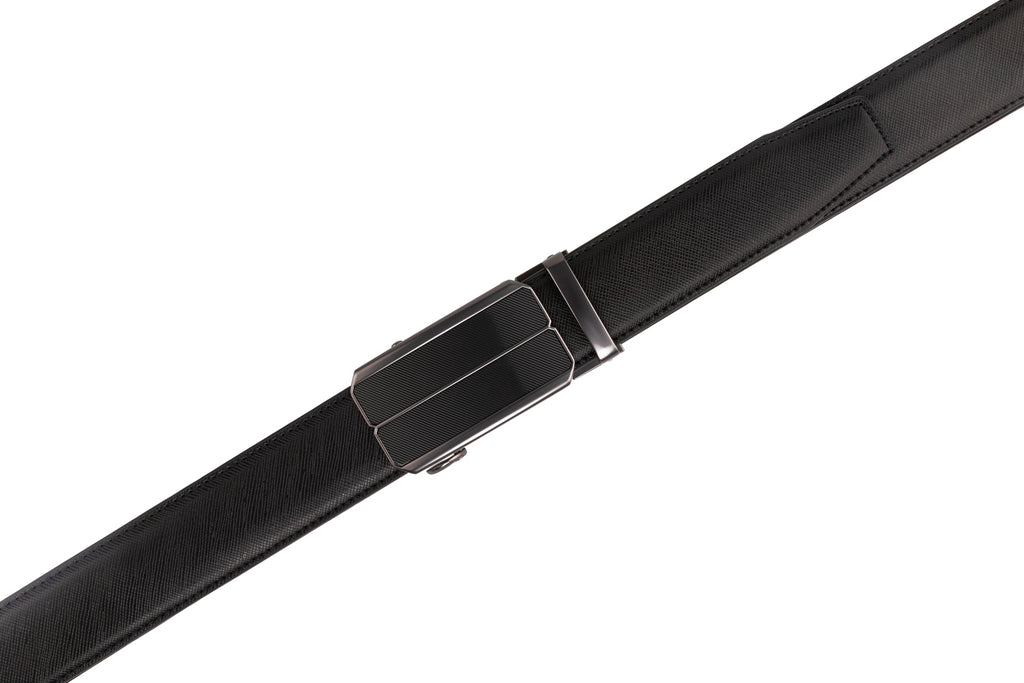 Minimalist Textured Red Teeth Automatic Buckle Business Belt for Men