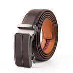 Minimalist Textured Red Teeth Automatic Buckle Business Belt for Men