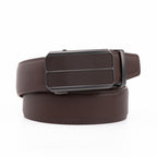 Minimalist Textured Red Teeth Ratchet Buckle Business Belt for Men