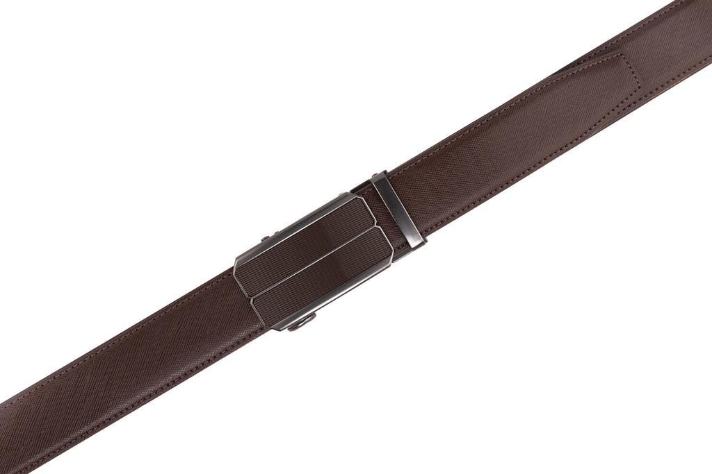 Minimalist Textured Red Teeth Automatic Buckle Business Belt for Men