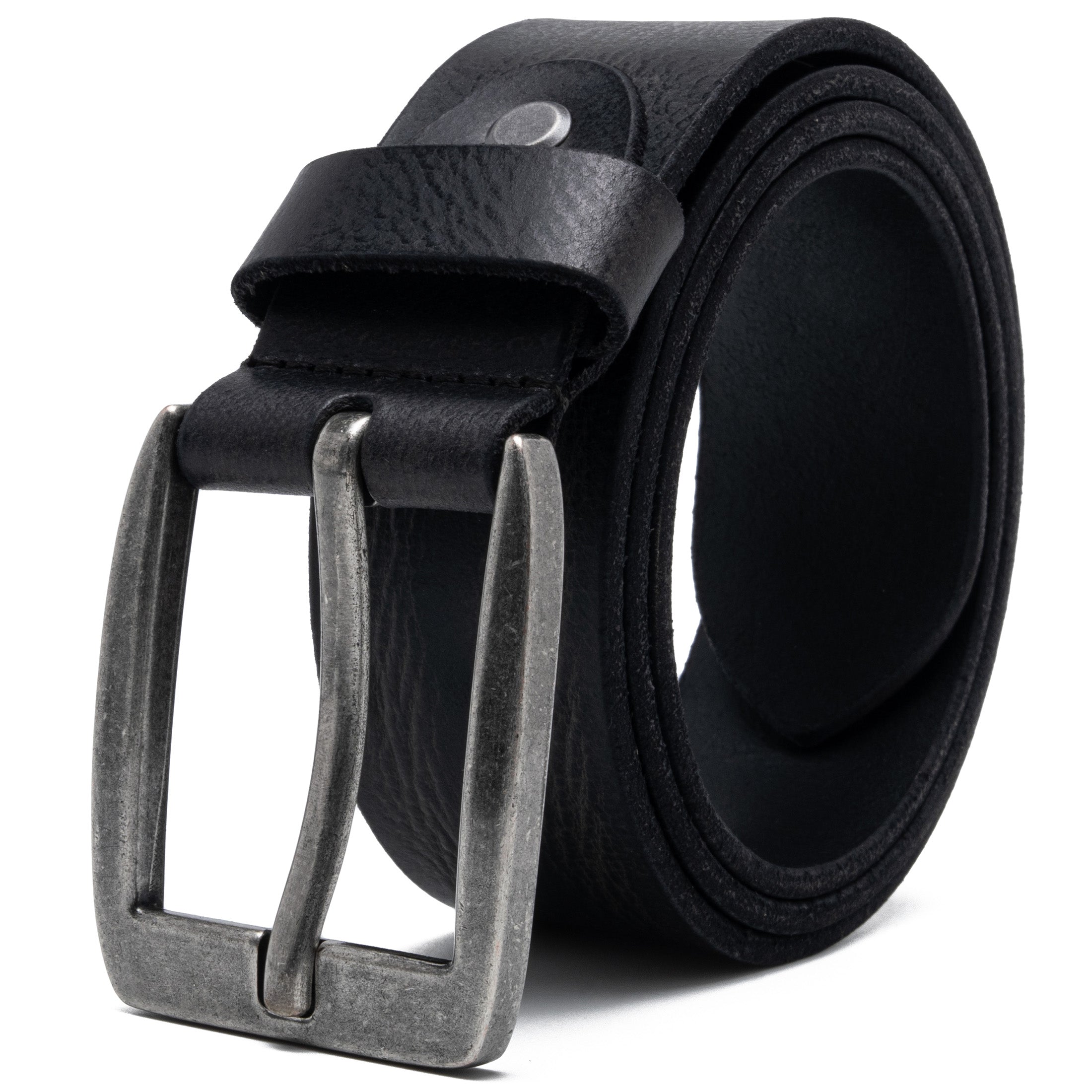 1.5-Inch Full Grain Leather Casual Belt with Square Single-Prong Buckle Secondary image