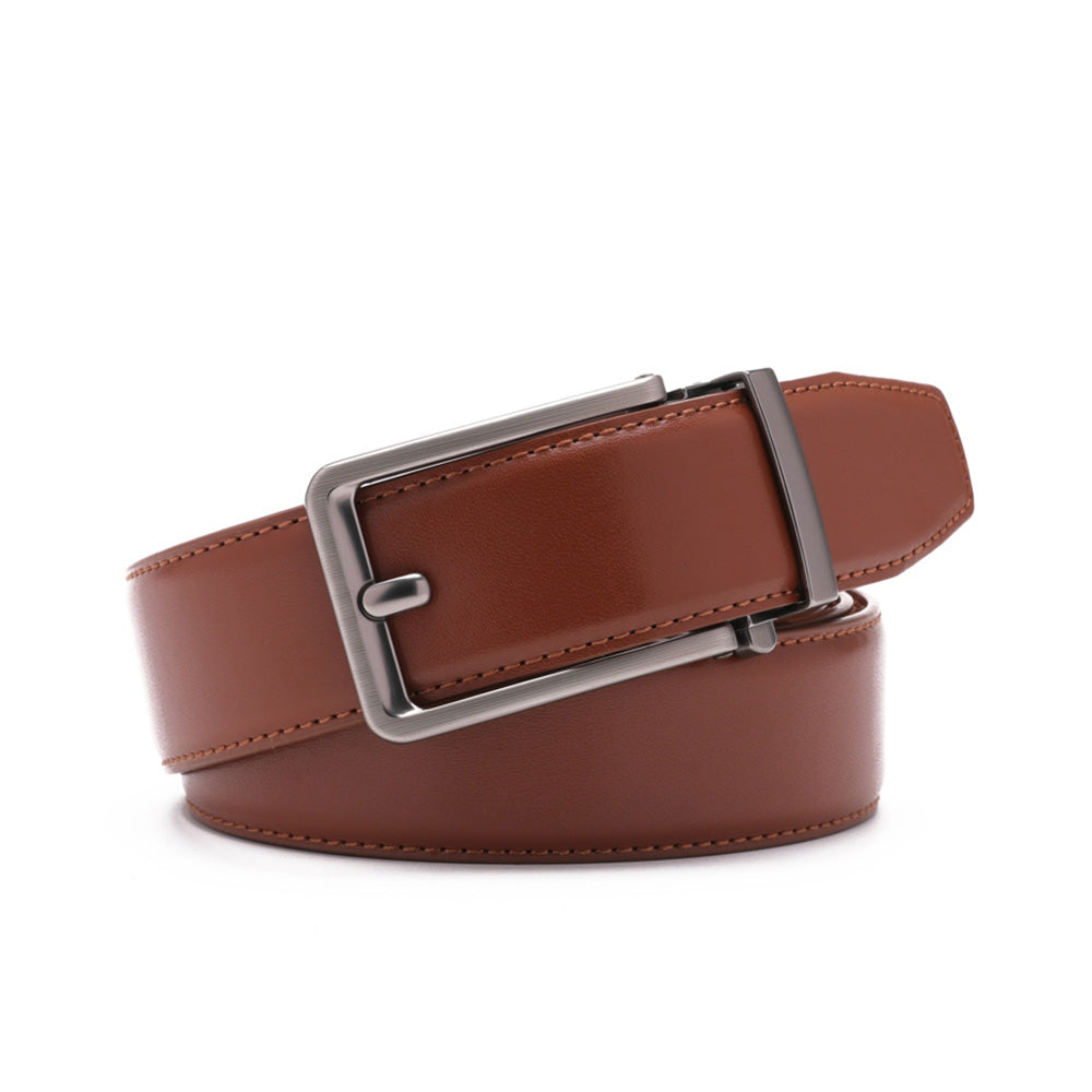 Men's Ratchet Leather Belt – Automatic Buckle Dress Casual Belt