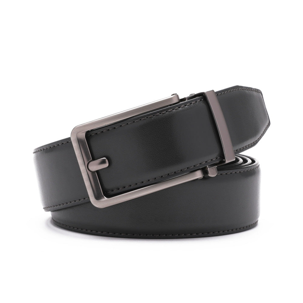 Men's Ratchet Leather Belt – Automatic Buckle Dress Casual Belt