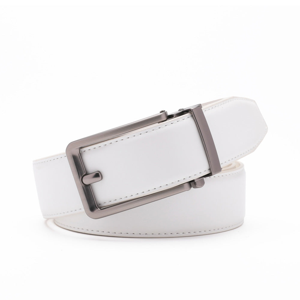 Men's Ratchet Leather Belt – Automatic Buckle Dress Casual Belt