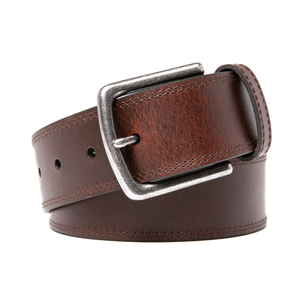 Men's Vintage Leather Belt – Full Grain Leather Pin Buckle Belt