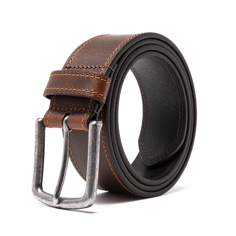 Men's Casual Genuine Leather Belt Jeans Solid Belts for Men 1.5inch Width