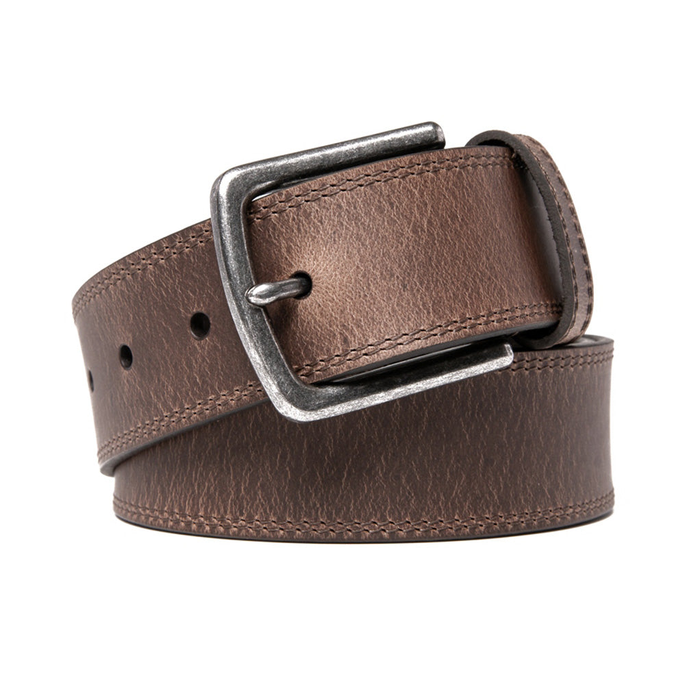 Men's Vintage Leather Belt – Full Grain Leather Pin Buckle Belt