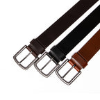 Men's Full Grain Leather Belt Strap – Vintage Single Prong Buckle Casual Business Belt for Jeans & Everyday Wea