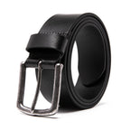 Men's Full Grain Leather Belt Strap – Vintage Single Prong Buckle Casual Business Belt for Jeans & Everyday Wea