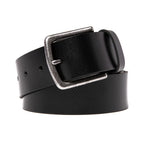 Men's Full Grain Leather Belt Strap – Vintage Single Prong Buckle Casual Business Belt for Jeans & Everyday Wea
