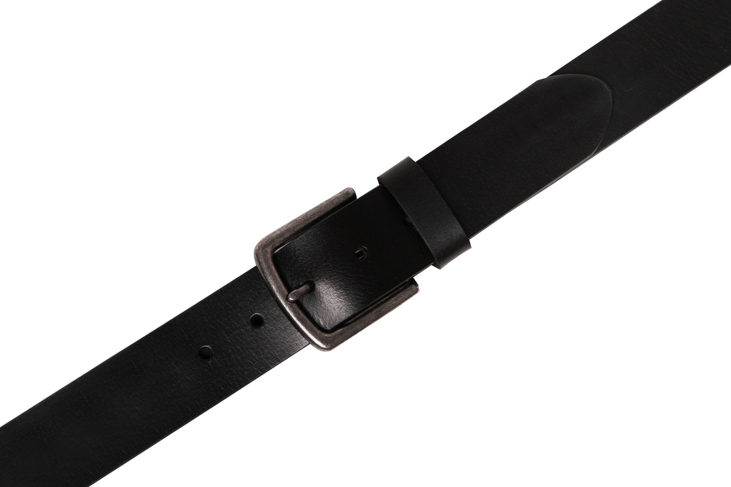 Men's Full Grain Leather Belt Strap – Vintage Single Prong Buckle Casual Business Belt for Jeans & Everyday Wea