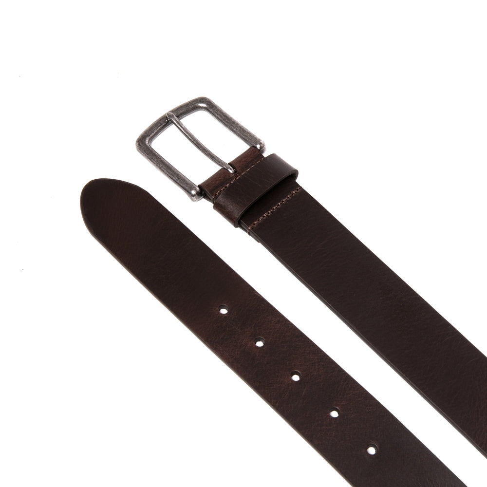 Men's Full Grain Leather Belt Strap – Vintage Single Prong Buckle Casual Business Belt for Jeans & Everyday Wea