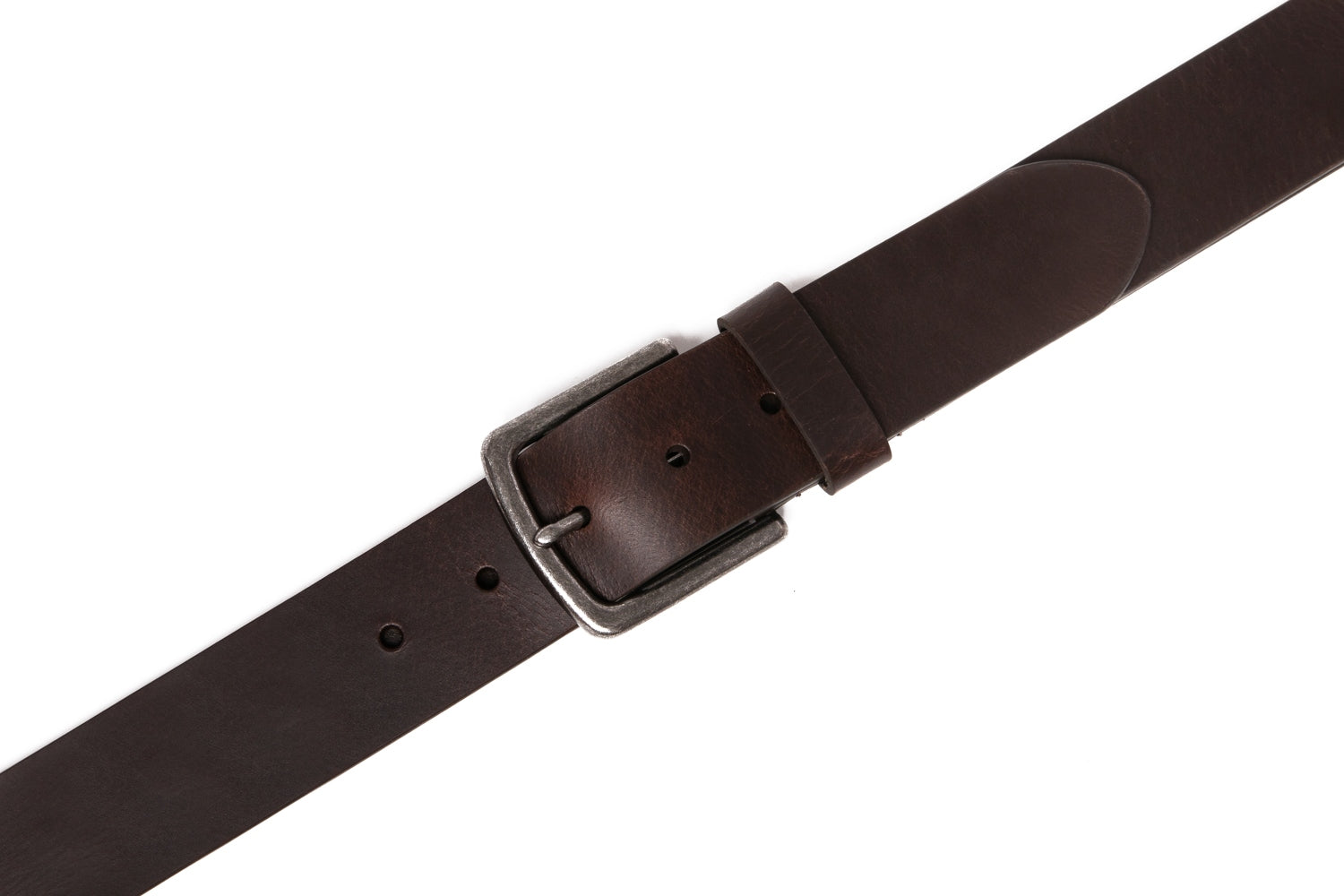 Men's Full Grain Leather Belt Strap – Vintage Single Prong Buckle Casual Business Belt for Jeans & Everyday Wea