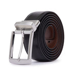 Men's Reversible Leather Belt – Rotating Pin Buckle Business Casual Belt