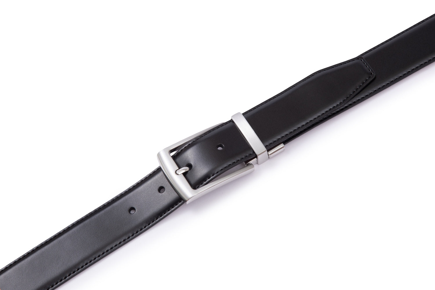 Men's Reversible Leather Belt – Rotating Pin Buckle Business Casual Belt