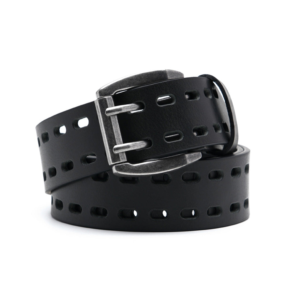 Men's Full-Grain Leather Double Prong Belt for Jeans and Casual Wear Main image