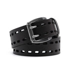 Men's Genuine Leather Belt Strap – Double Prong Buckle Casual Business Belt for Jeans & Everyday Wear