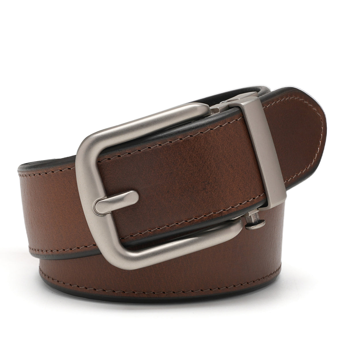Men's 1.5-Inch Full-Grain Leather Ratchet Belt with Automatic Buckle Main image