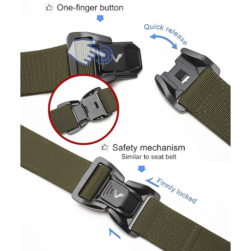 Tactical Quick Release Elastic Nylon Belt for Men