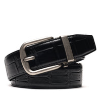 Men's Crocodile Embossed Ratchet Belt – Automatic Dress Belt for Business & Casual Wear
