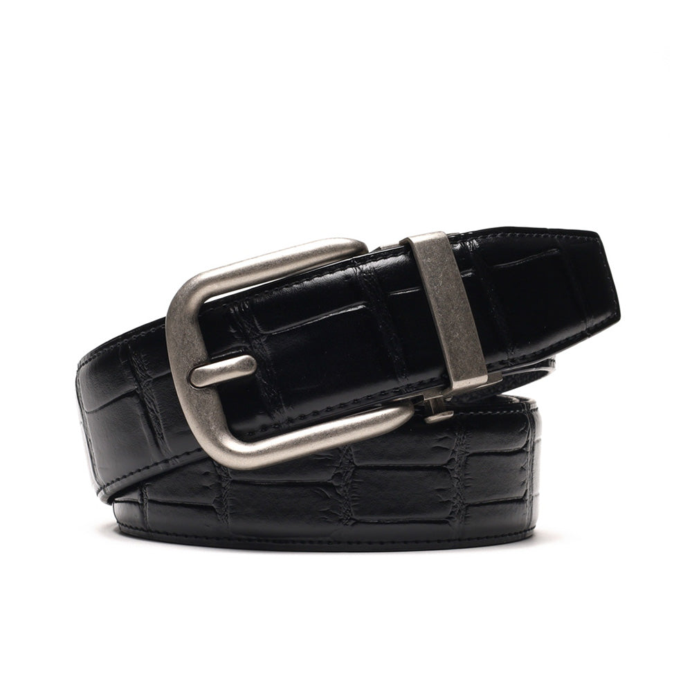 Men's Crocodile Embossed Ratchet Belt – Automatic Dress Belt for Business & Casual Wear