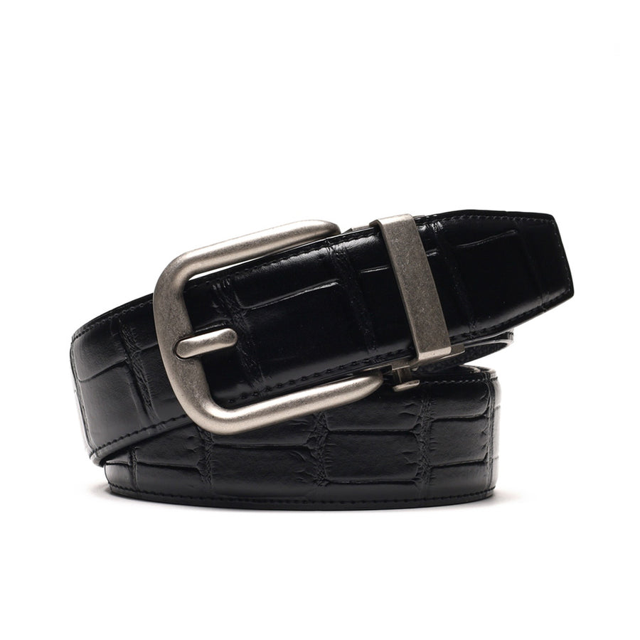 Men's Crocodile Embossed Ratchet Belt – Automatic Dress Belt for Business & Casual Wear
