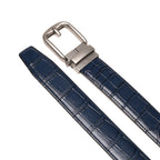 Crocodile Texture Antique Silver Automatic Buckle Men's Belt