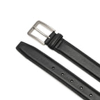 Classic Double-Stitch Full-Grain Leather Single Prong Buckle Men's Belt
