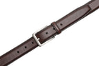 Classic Double-Stitch Full-Grain Leather Single Prong Buckle Men's Belt