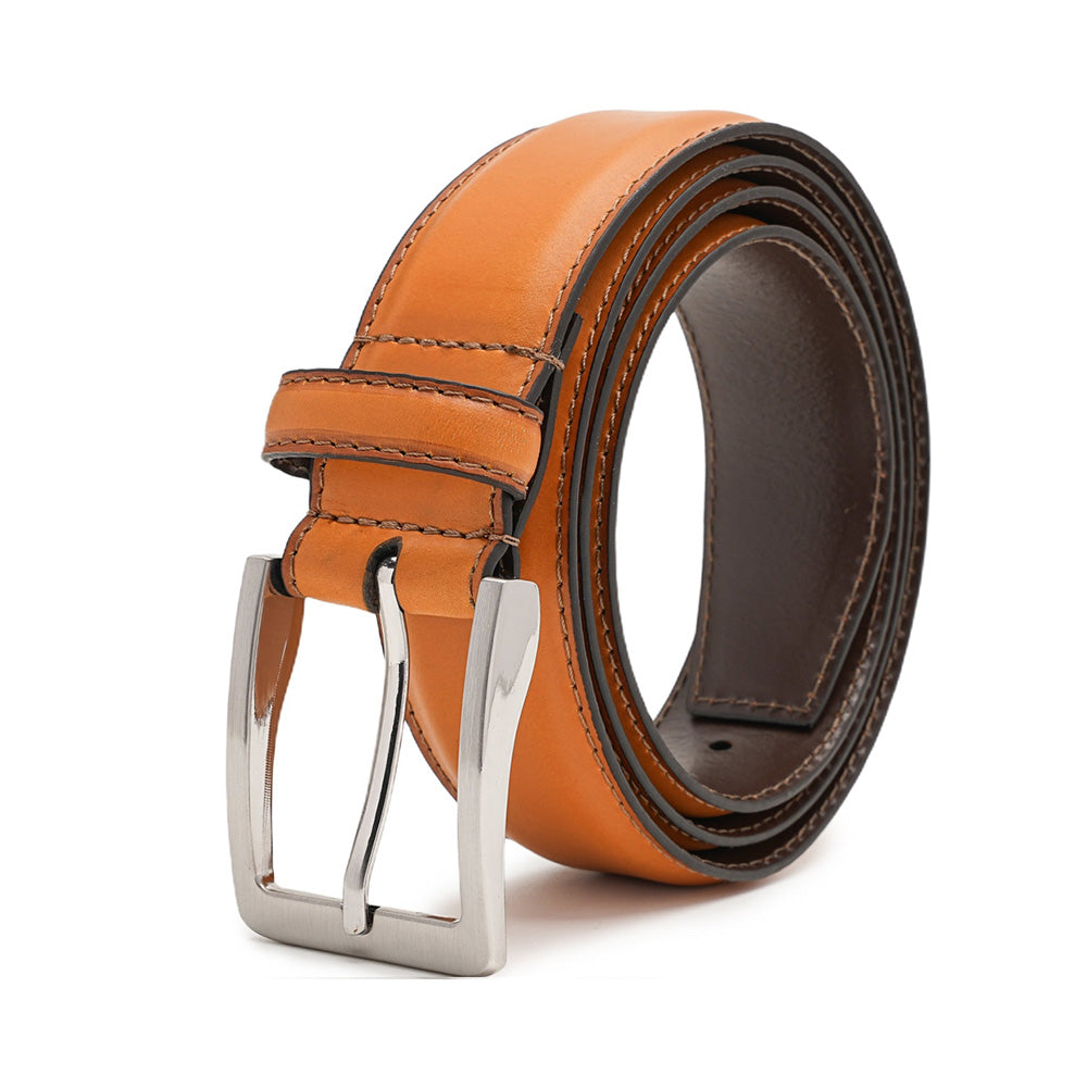 Men's Full Grain Leather Belt – Classic Pin Buckle Everyday Belt