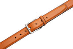 Classic Double-Stitch Full-Grain Leather Single Prong Buckle Men's Belt