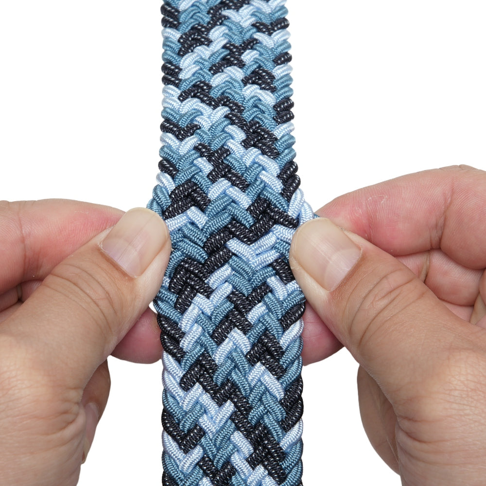 Multicolor Woven Elastic Suede Trim Single Prong Buckle Men's Belt LA2015