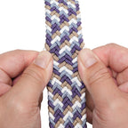 Multicolor Woven Elastic Suede Trim Single Prong Buckle Men's Belt LA2015